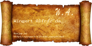 Wingert Alfréda névjegykártya